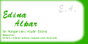 edina alpar business card